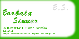 borbala simmer business card