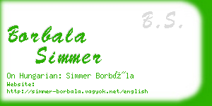 borbala simmer business card